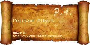 Politzer Albert névjegykártya